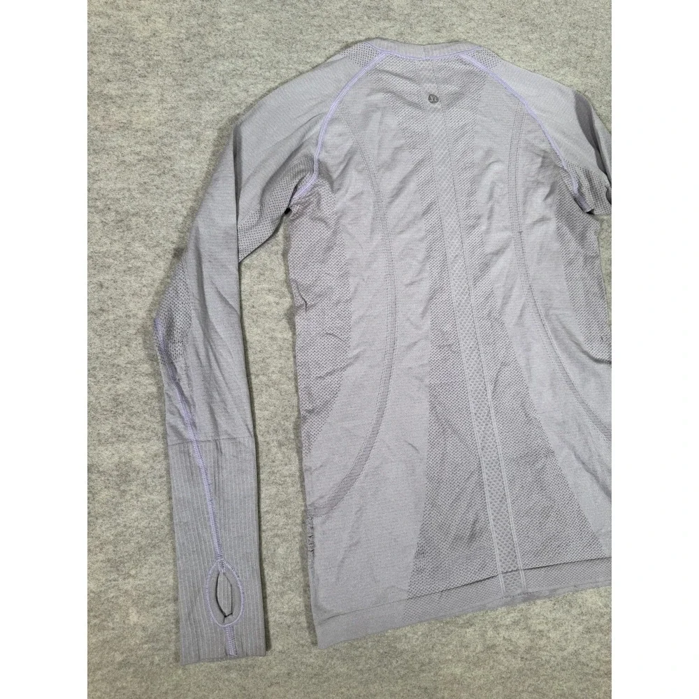 Lululemon Swiftly Tech Shirt Womens 6 Gray Long Sleeve Thumbholes Run Yoga